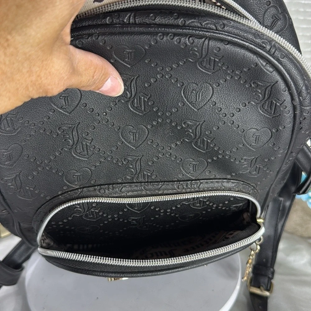 (E4) Juicy Couture Black Backpack with Gold Accents - Picture 12 of 16